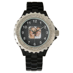 Black and White Add Your Photo Watch