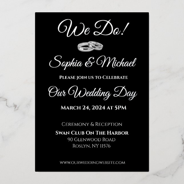 Black and White Affair-We Do!  Wedding (Front)