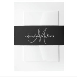 Black and White Affair | Wedding Belly Band Invitation Belly Band