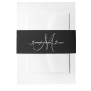 Black and White Affair Wedding Belly Band Invitation Belly Band