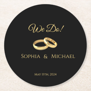 Black and White Affair-Wedding Paper Coaster