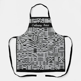 Black and White African Kente K46 All-Over Print Apron