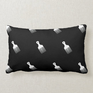 Black and white afro comb Throw Pillow