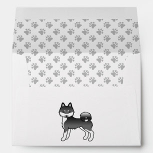 Black And White Alaskan Klee Kai Cute Cartoon Dog Envelope