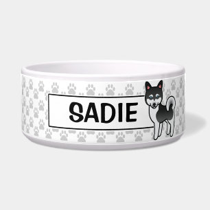Black And White Alaskan Klee Kai Dog Illustration