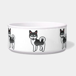 Black And White Alaskan Klee Kai Dog Illustration