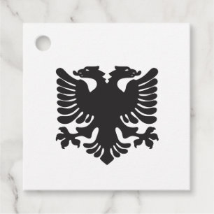 Black and White Albanian Eagle Party Favour Tags