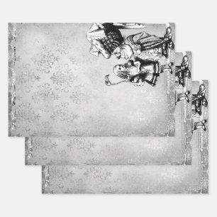 Black and White Alice in Wonderland with Duchess Wrapping Paper Sheet