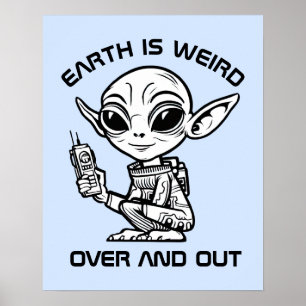 Black and White Alien Poster