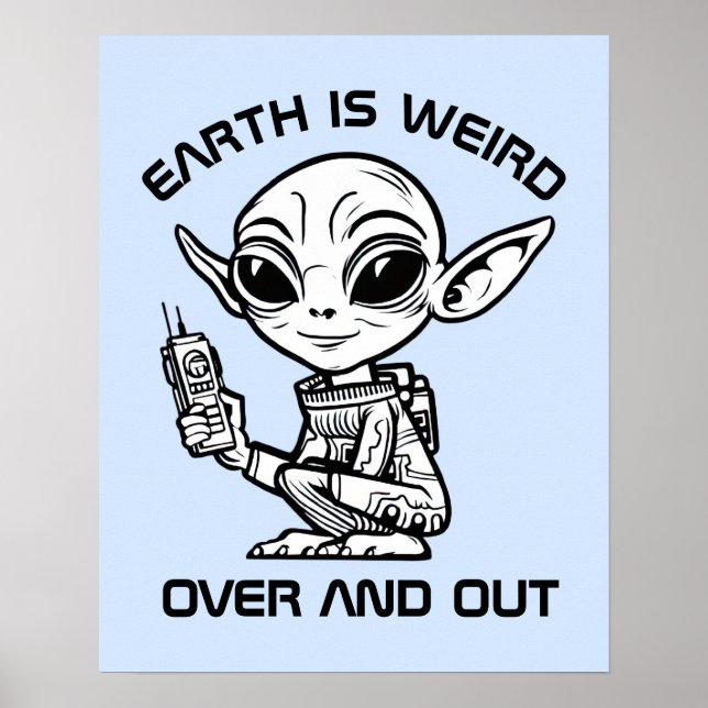 Black and White Alien Poster (Front)