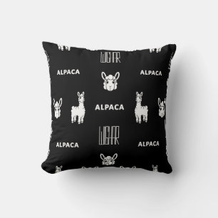 Black and White Alpaca Baby Pillow by Wighar