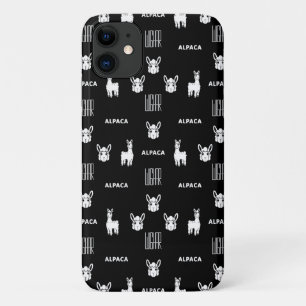 Black and White Alpaca iPhone 11 Cases by Wighar