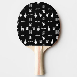 Black and White Alpaca Ping Pong Paddle by Wighar