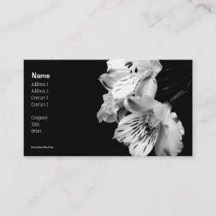 Black and White Alstroemeria Lily Business Card