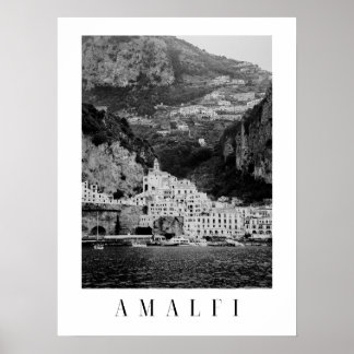 Black and white Amalfi classical poster