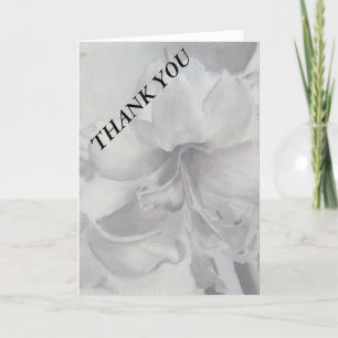 BLACK AND WHITE AMARYLLIS FLOWER THANK YOU CARD
