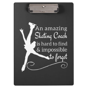 Black and white amazing Figure skating coach Clipboard
