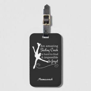 Black and white Amazing figure skating coach Luggage Tag