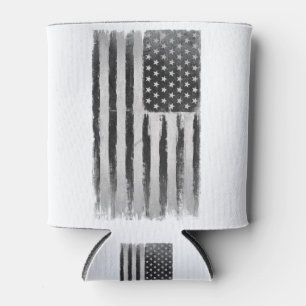 Black and white American flag Can Cooler