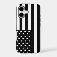 Black and White American United States Flag