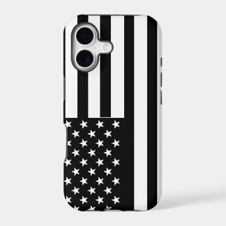 Black and White American United States Flag