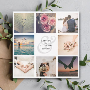 Black and White Ampersand Photo Collage Wedding Save The Date