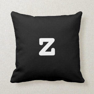 Black and white Anagram Pillow Lowercase Letter z