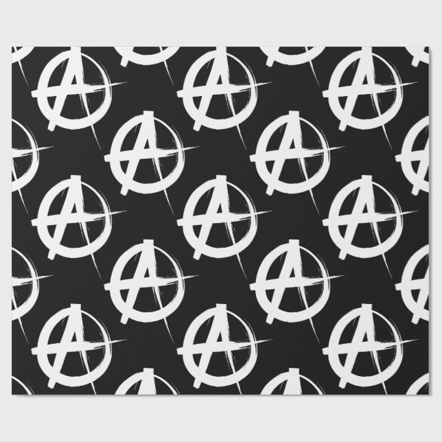 black and white anarchy symbol wrapping paper (Flat)
