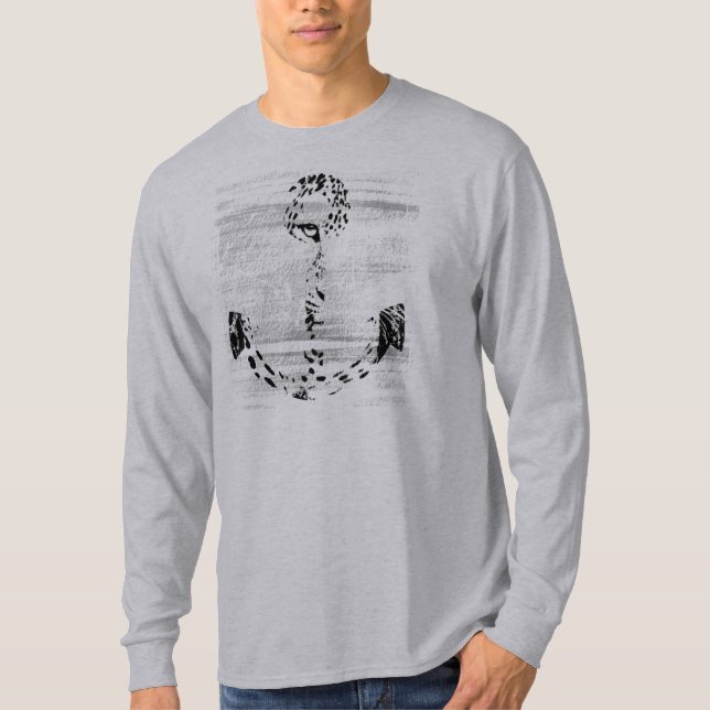 Black and White Anchor Leopard 2 T-Shirt (Front)