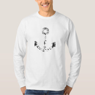Black and White Anchor Leopard Eye Overlay T-Shirt