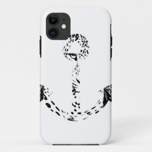 Black and White Anchor of Leopard iPhone 11 Case