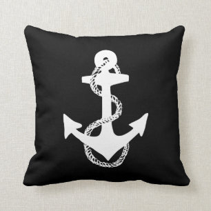 black and white ANCHOR + ROPE - two-sided   Cushion