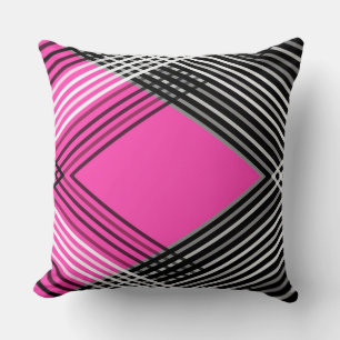 Black and white and grey intertwined stripes on a cushion