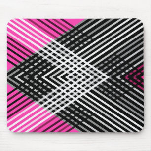 Black and white and grey intertwined stripes on a  mouse pad