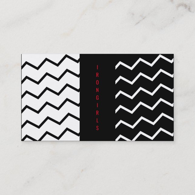Black and White and red ZIG! Business Card (Back)
