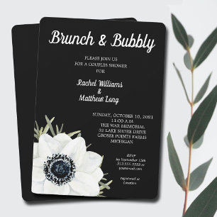 Black and White Anemones Couples Shower Invites