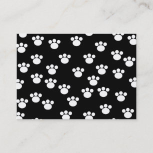 Black and White Animal Paw Print Pattern. Business Card