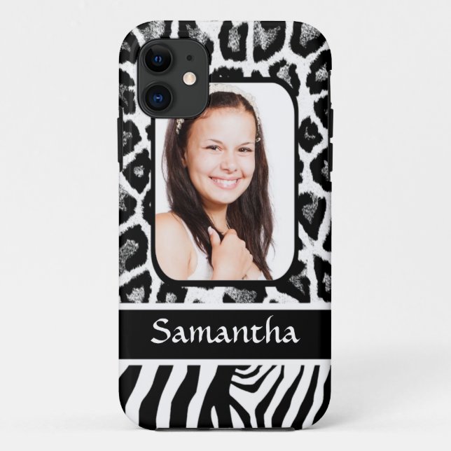 Black and white animal print Case-Mate iPhone case (Back)