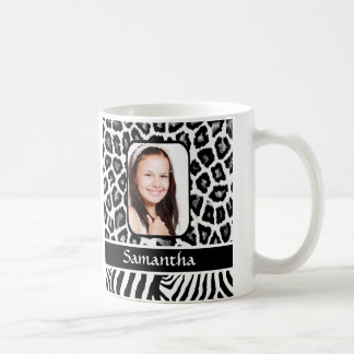 Black and white animal print coffee mug
