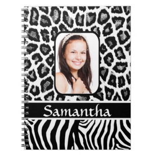 Black and white animal print notebook