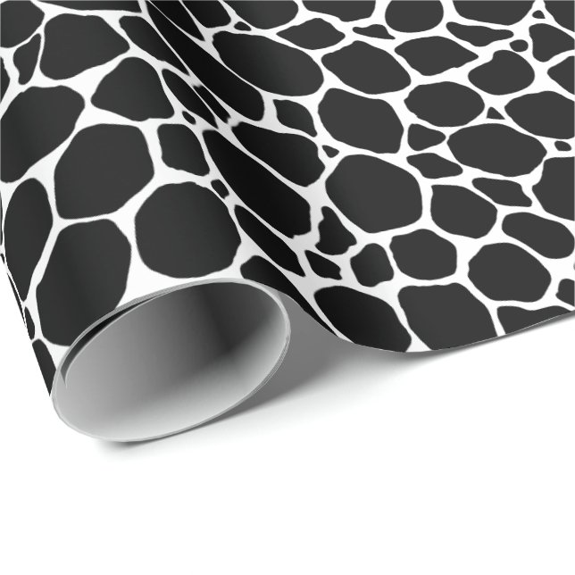 Black and White Animal Print Wrapping Paper (Roll Corner)