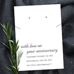 BLACK AND WHITE ANNIVERSARY NECKLACE EARRING CARD