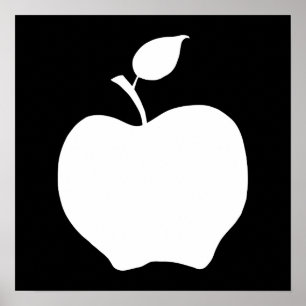 Black and White Apple Poster