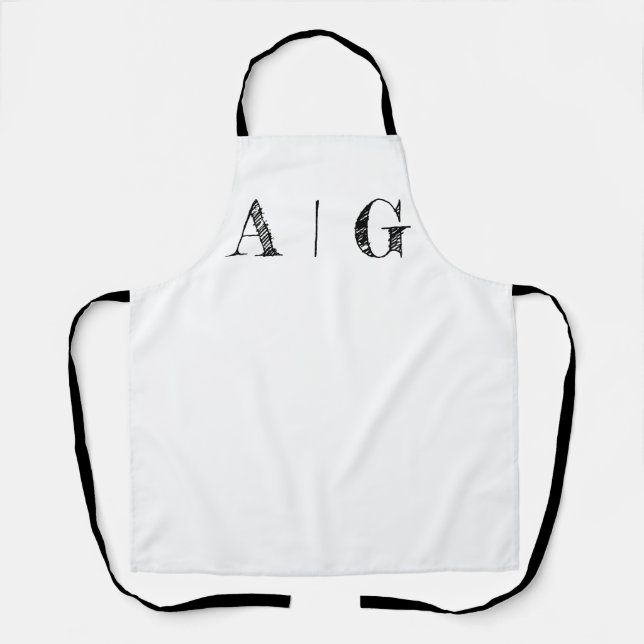 Black and White Apron- Customisable Apron (Front)