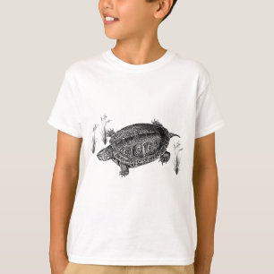 Black and White Aquatic Turtle T-Shirt