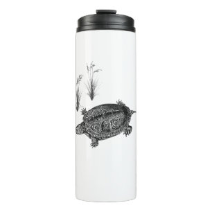 Black and White Aquatic Turtle Thermal Tumbler