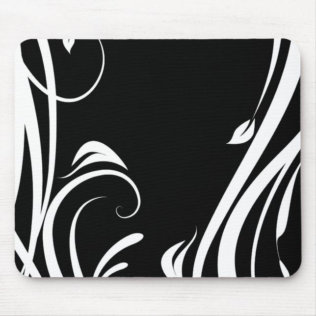 Black and white arabesque Mousepad (Front)