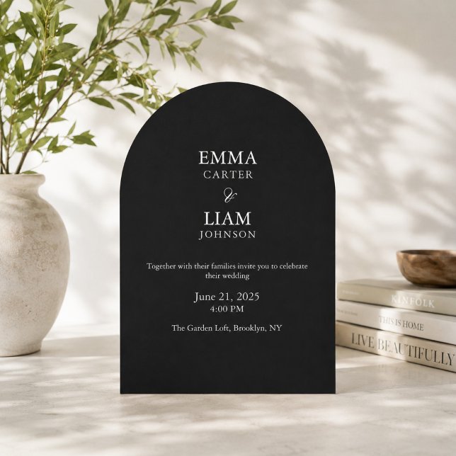 Black and white arch wedding Invitation (Creator Uploaded)