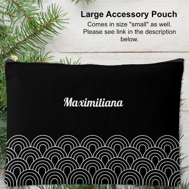 Black and White- Arches Glam Large Accessory Pouch (Black and White- Arches Glam Large Accessory Pouch)