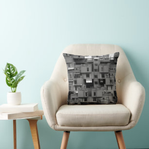 Black and White Architectural Cushion